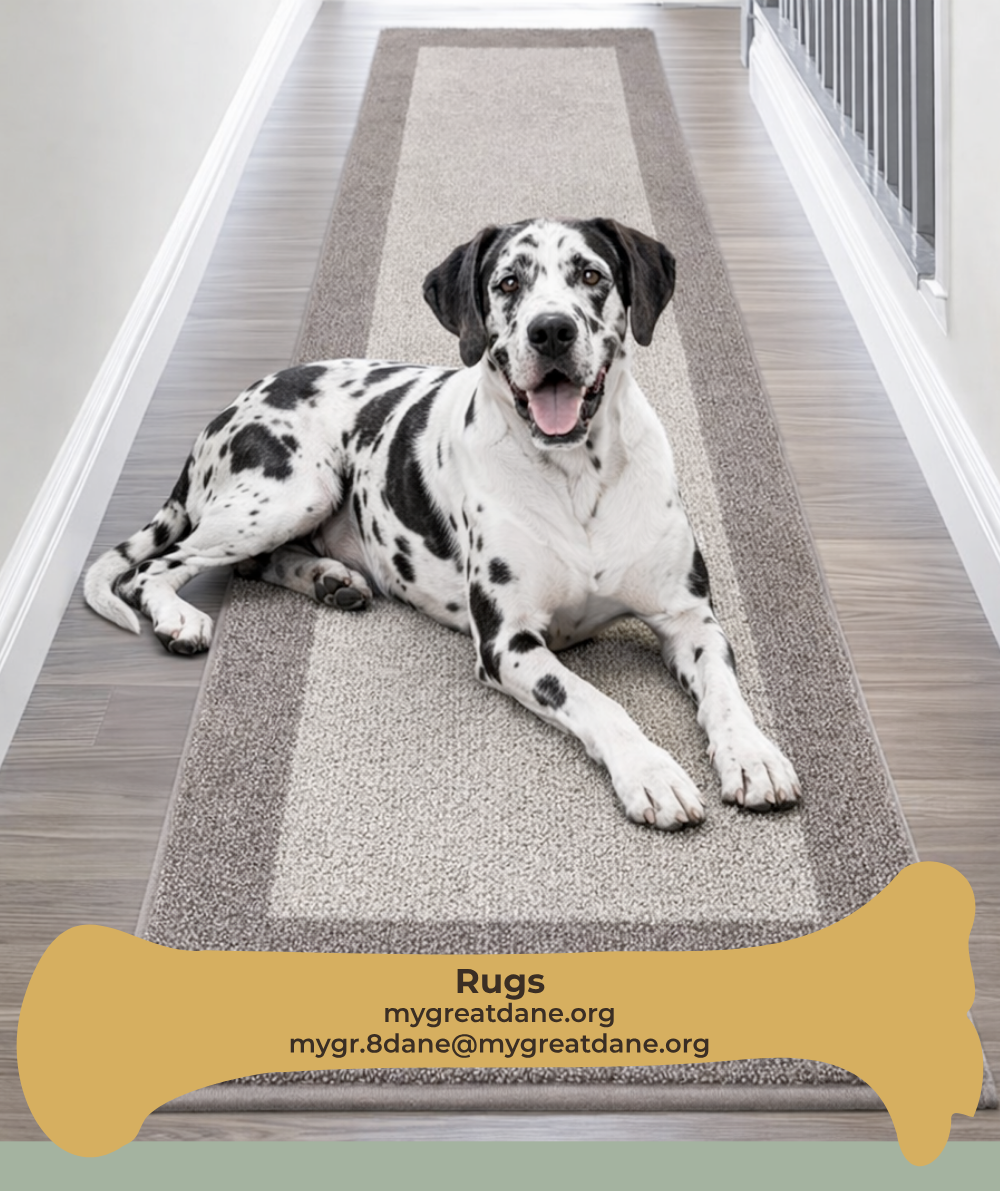 Non-slip hallway runner on hard floors for Great Danes (traction and safety)