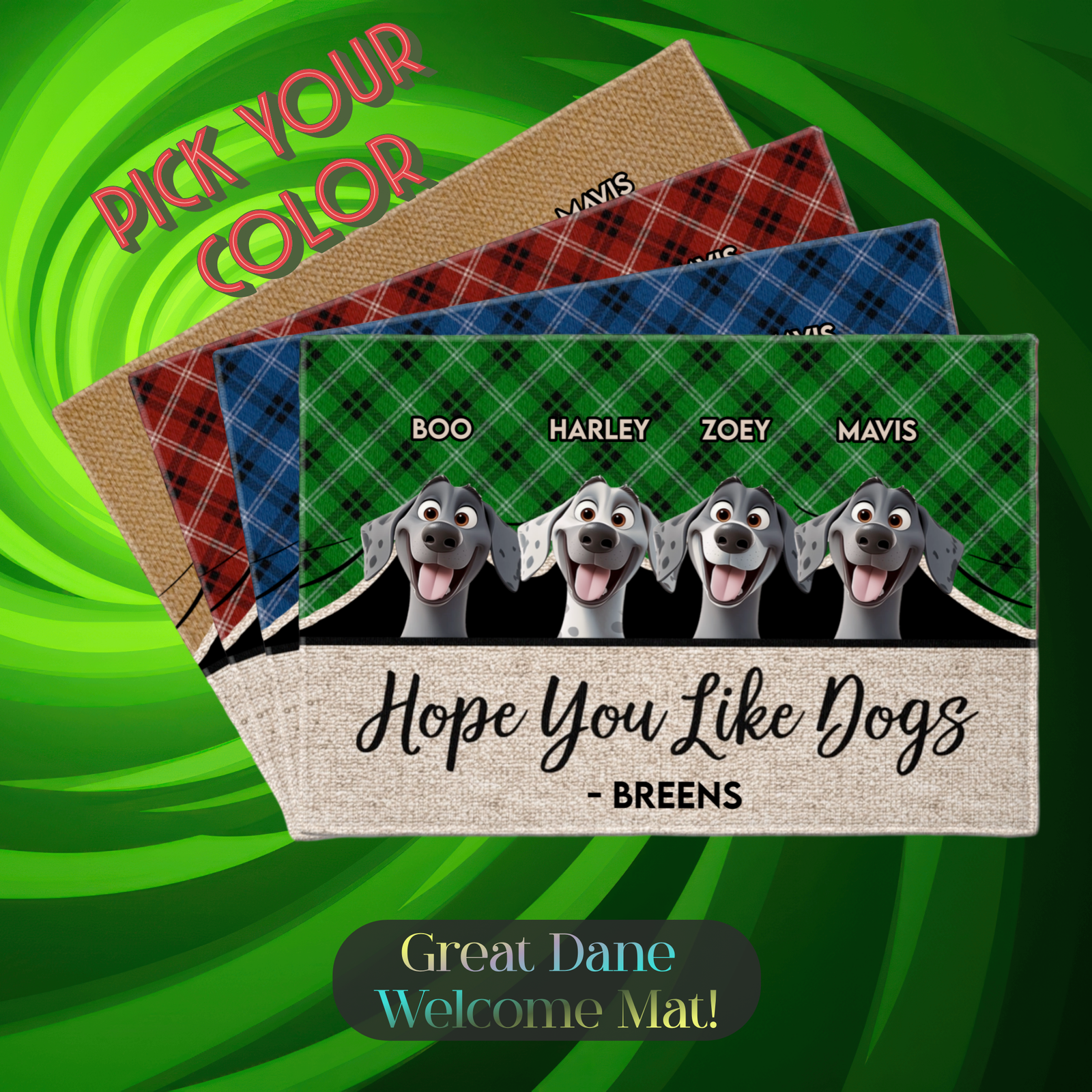 Great Dane Personalized Welcome Mat