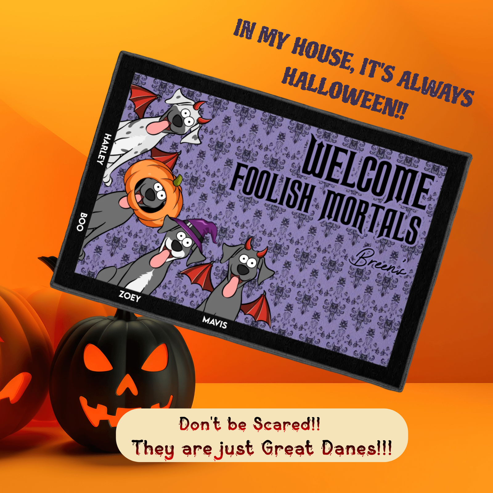 Great Dane Halloween Doormat