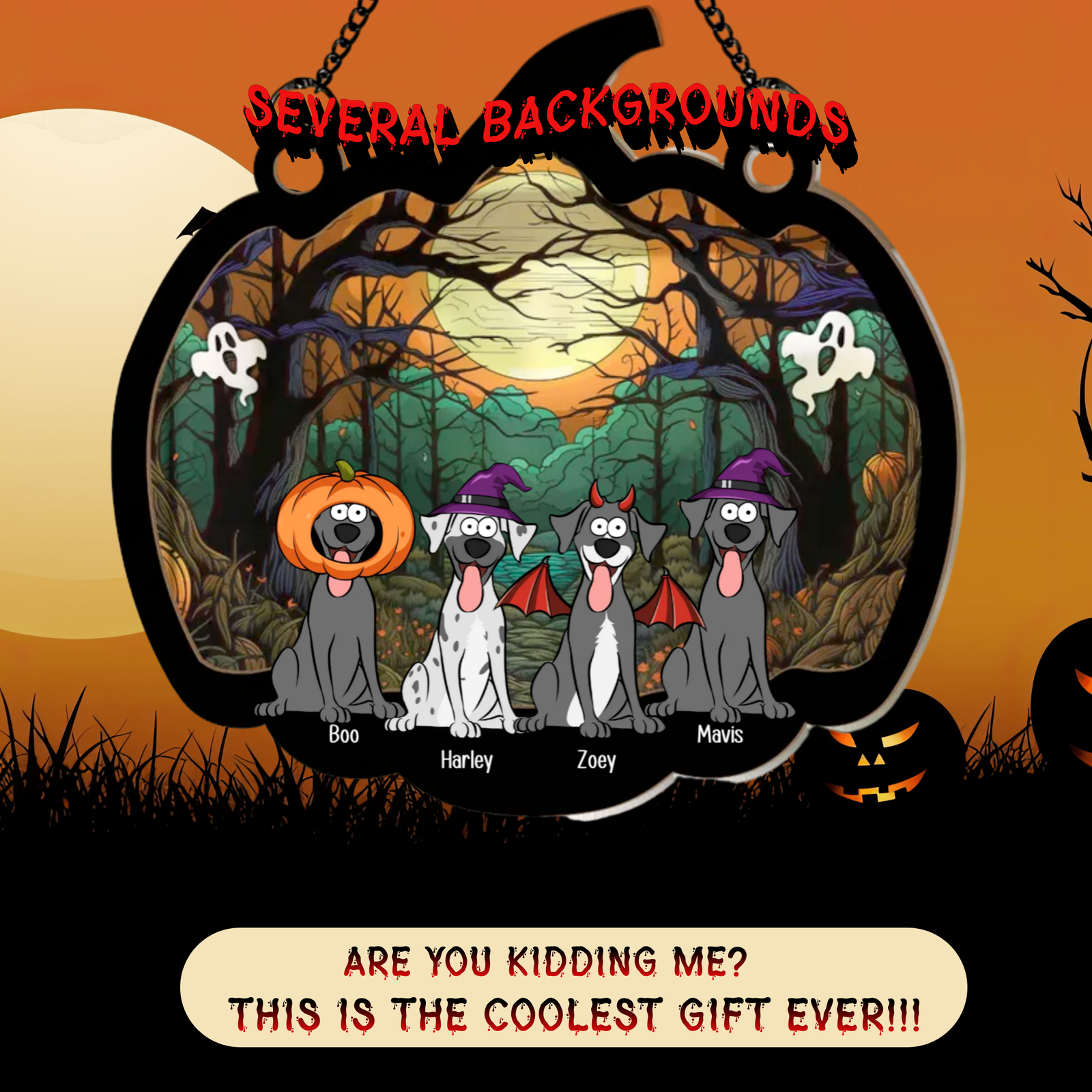 Great Dane Halloween Suncatcher