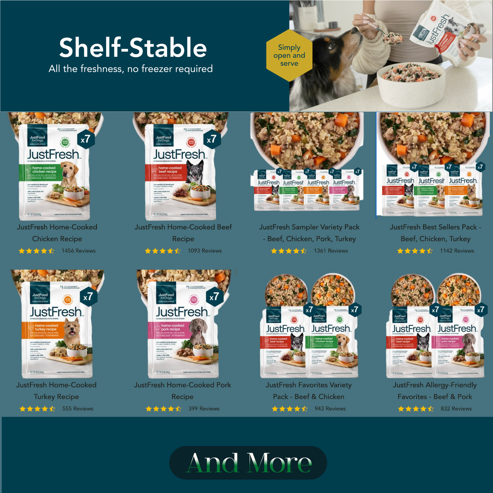 Shelf stable fresh dog food