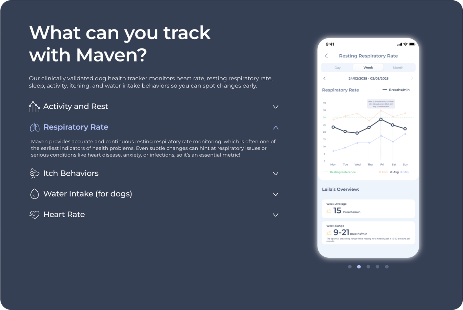 Respiratory tracking in Maven app