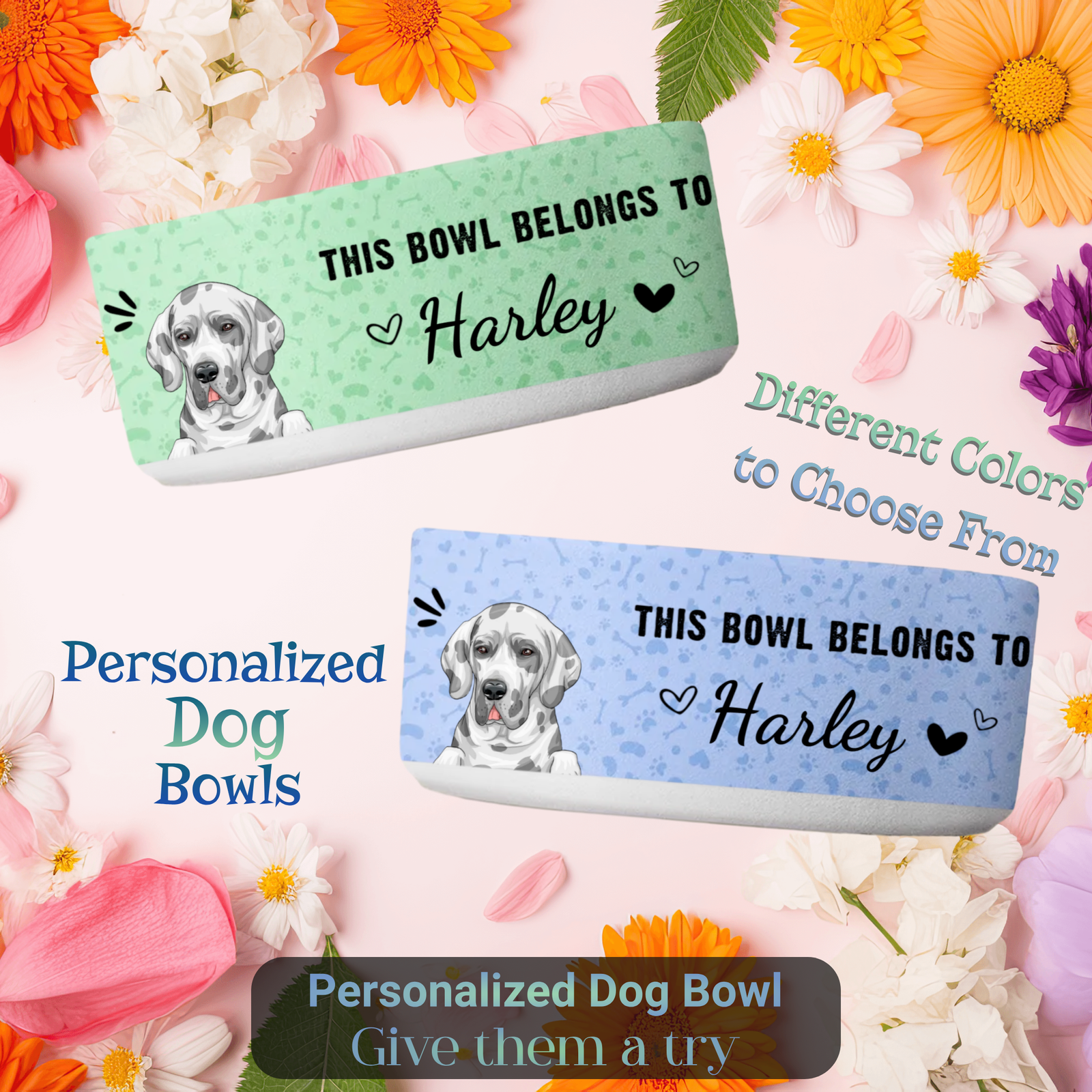 Great Dane Personalized Pet Bowl