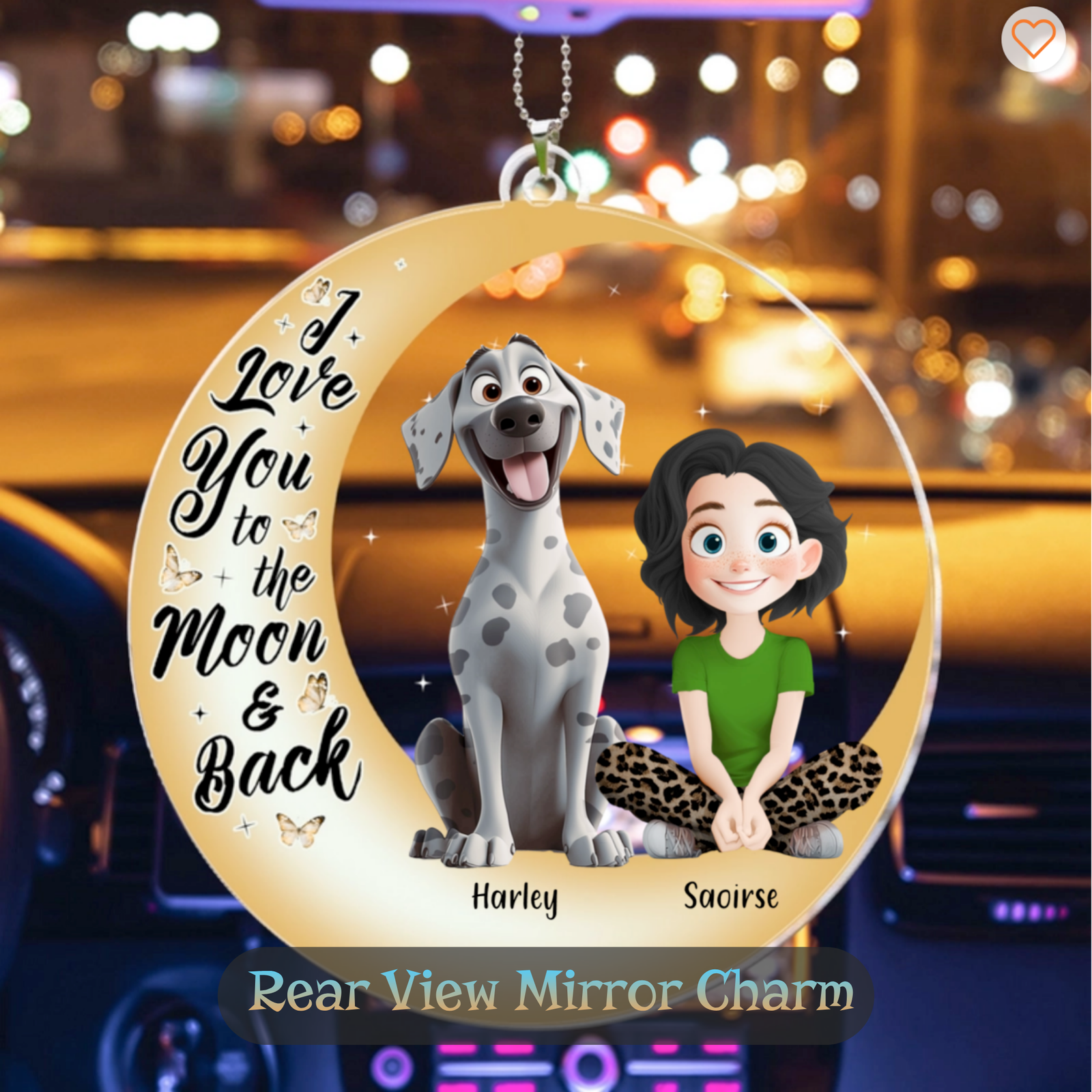 Great Dane Rear View Mirror Charm