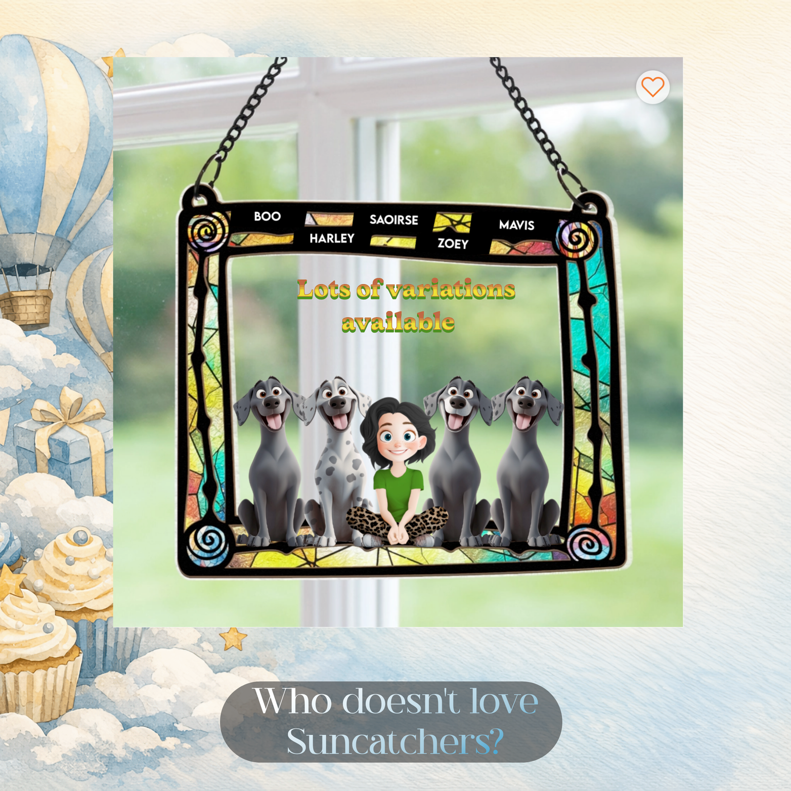 Great Dane Personalized Suncatcher