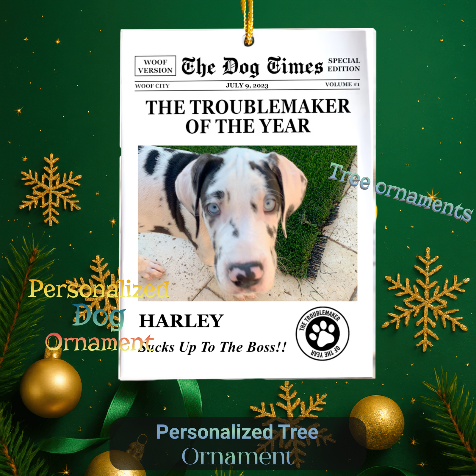 Great Dane Christmas Ornament